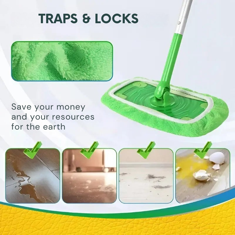 Una pulizia astuta e duratura con queste coperture lavabili per scopa (x4) 