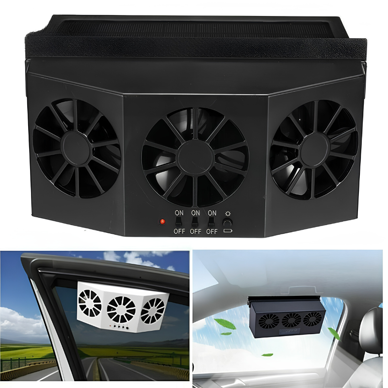 車用ソーラーファン USB充電対応 — 写真 4