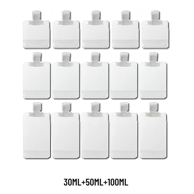 Sett med 40 reiseflasker – ren og organisert transport — 30ML+50ML+100ML, bilde 15