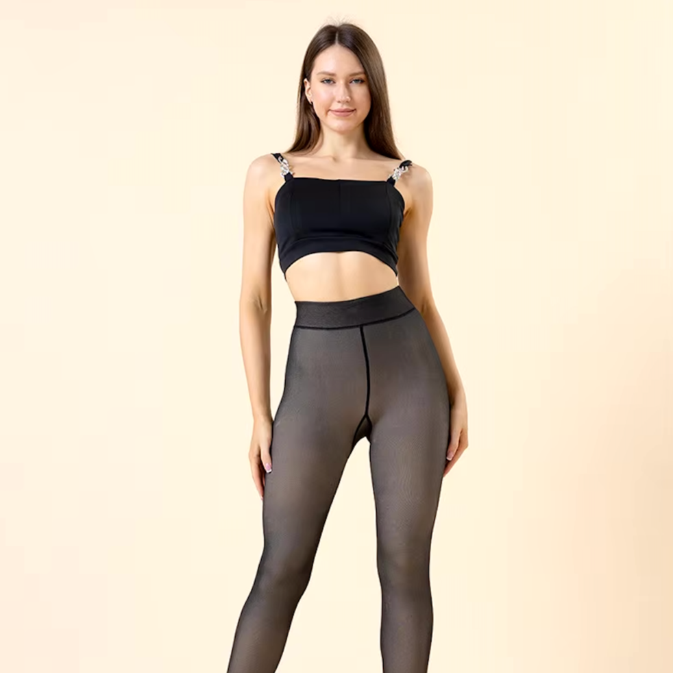 The transparent fleece tights 