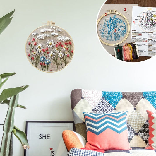 Sada na vyšívání květin pro kreativní činnosti 