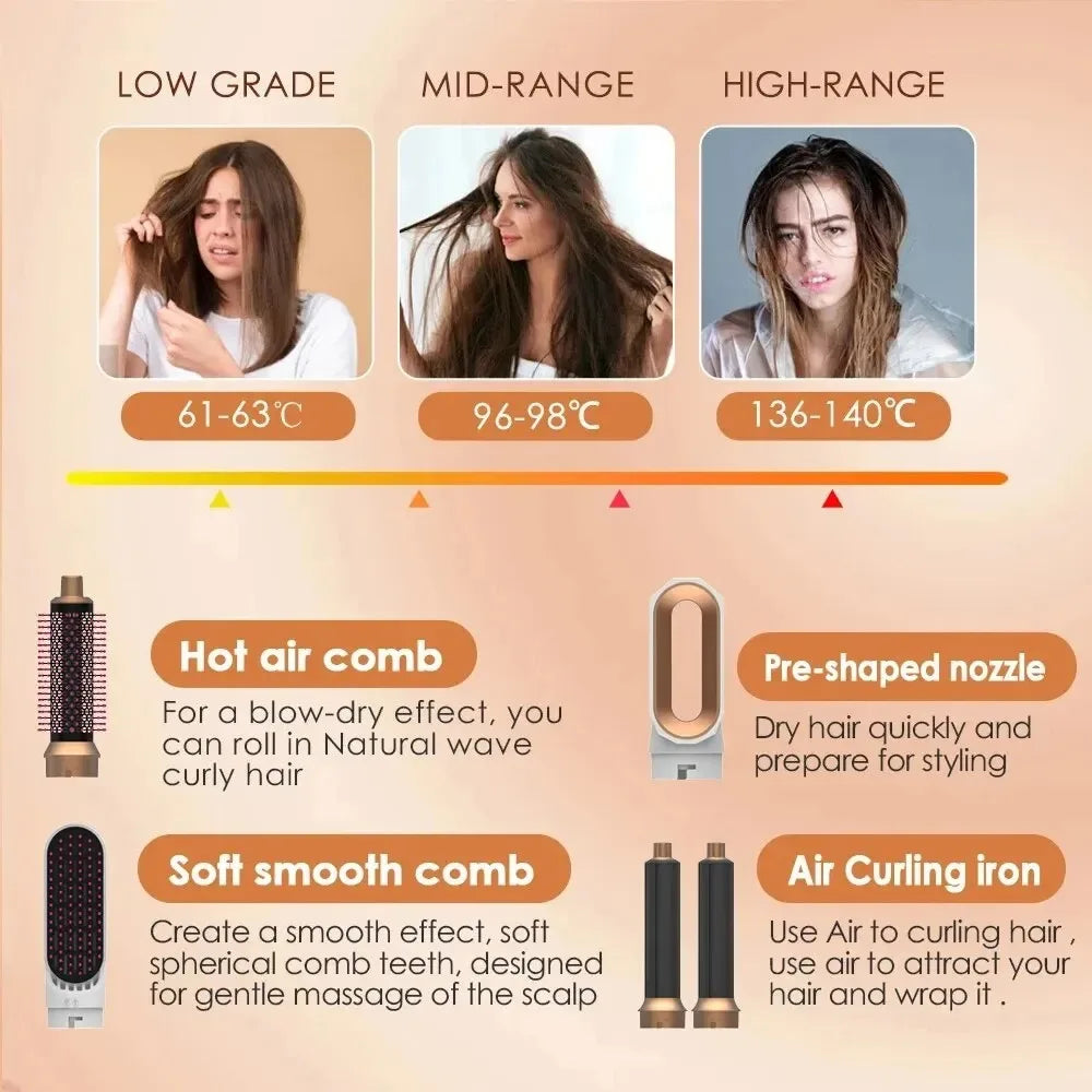 Acconcia, liscia e asciuga con un solo apparecchio 5 in 1 