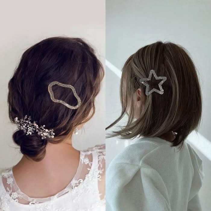 Pinzas para el cabello elegantes y brillantes (x4) 